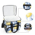 thumbnail image 6 of FORMRS Insulated Cooler Bag 24 Cans Capacity Soft Leakproof Lunch Box with Side Pockets, Light Blue Lemon, 6 of 7