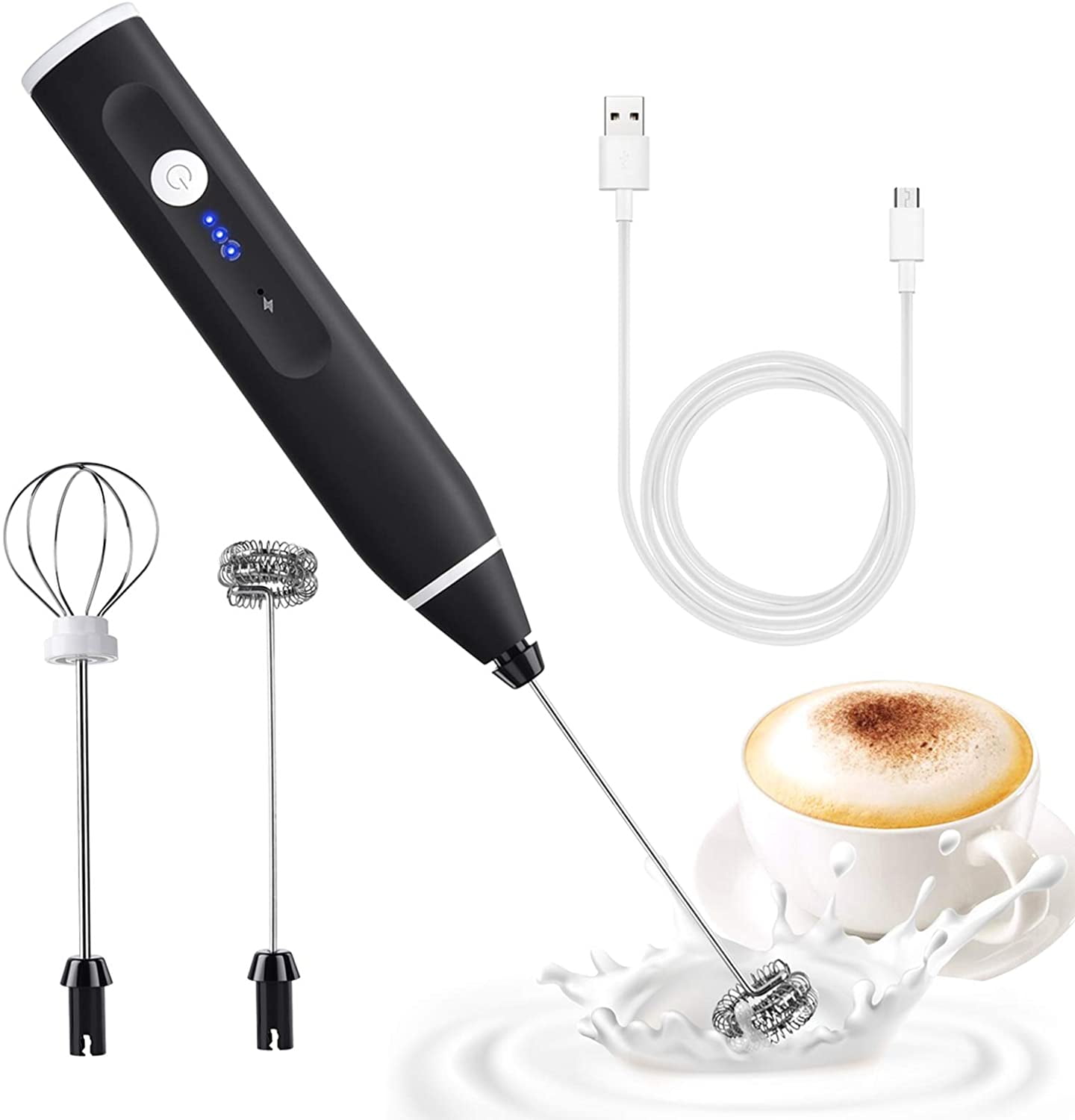 USB Elektrische Mixer Milchaufschäumer Handheld Schneebesen Kaffee Creme Foamer 