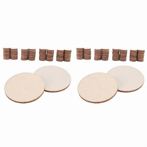 400 Pieces Unfinished Wood Slices Round Disc Circle Wood Pieces Wooden Cutouts Ornaments for Craft (1.5 Inch)