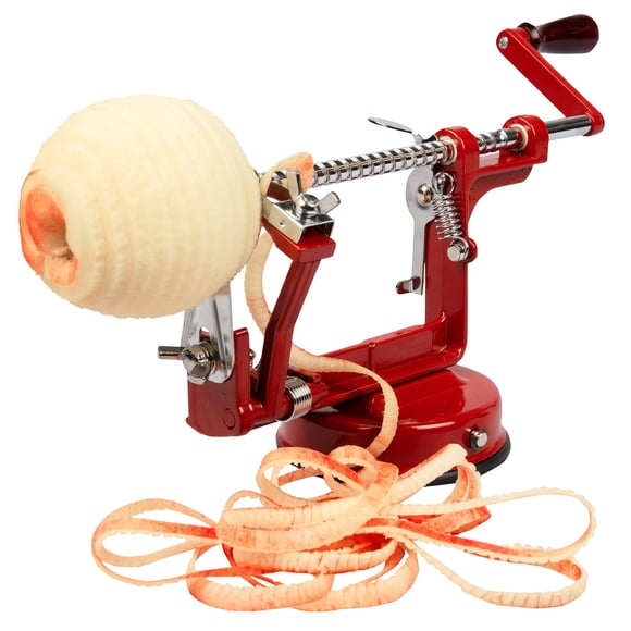 Éplucheur et Éplucheur de Pommes - Durable, Fonte Chromée Robuste avec une Puissante Aspiration de Comptoir, Manivelle pour Fruits, Pommes, Pommes de Terre Ou V