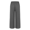 thumbnail image 4 of Women Pants Palazzo Pants for Women Women's Casual Linen Pants High Waist Wide Leg Trousers With Drawstring Belt Pockets For Daily Wear Outfits, 4 of 5