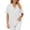 White, variant on Notched V Neck Blouses for Women, Back Pleated Roll Short Sleeve Tops for Women, Loose Fit Summer Casual Tops, Textured Work Daily Wear Spring Blouses