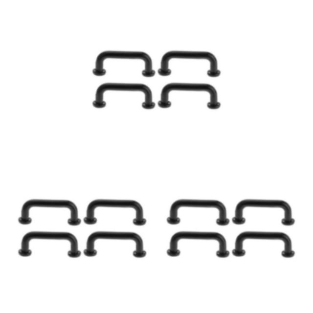 maskred Arch Shape Pulls for Gate Closet 4Pcs Modern and Functional Black Large 4 Pcs 3Set