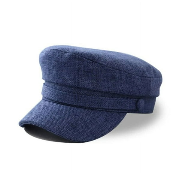 SikaFu Spring Summer Women Hat Flat Cap Military Cap Linen Octagonal Cap Solid Color Flat Top Military Hats Young Student Hat Female