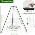 thumbnail image 2 of Campfire Tripod for Cooking, Portable & Collapsible Camping Cooking Tripod Grill with Round Grate for BBQ Picnic Outdoor Cookware Party, 2 of 6