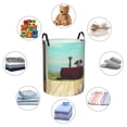 thumbnail image 5 of KLL Elehpant And A Giraffe Looking At The Sea Waterproof Foldable Laundry Hamper Bucket with Handles for Storage Bin,Kids Room,Home Organizer (Small ), 5 of 7