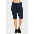 thumbnail image 4 of TheLovely Women & Plus Soft Cotton Active Stretch Workout Biker Shorts (21") with Wide Wastband, 4 of 6