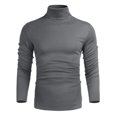 thumbnail image 4 of Poriff Mens Casual Knit Turtleneck Pullover Thermal Sweater Slim Fit Basic Tops Grey M, 4 of 4