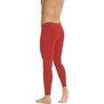 thumbnail image 2 of Active Men's Full Length Seamless Compression Leggings with Smooth Wide Waistband and Second-Skin Fit - Small, Red, 2 of 4