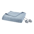 thumbnail image 1 of Serta 84" Polyester Tri-rib Fleece Fabric Heated Electric Blanket in Blue, 1 of 8