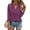 Purple, variant on Women's Fashion Spring And Autumn Solid V Neck 3/4 Sleeve Button Casual T Shirt Top Sleeve Shirt Womens Summer T Shirts T Shirts Tops for Women Running Shirt Women Women Athletic T Shirts Stretch