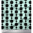 thumbnail image 1 of Soimoi Green Viscose Chiffon Fabric Stripe & Square Geometric Printed Fabric 1 Yard 42 Inch Wide, 1 of 3