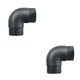 thumbnail image 4 of Riwesomey Tubo de conducción negro Resistencia a altas temperaturas y larga vida útil para conector de salida de codo de ventilación de aire 2piezas, 4 of 4