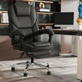 thumbnail image 2 of Furmax Reclining Computer Chair Ergonomic Executive Office Chair Height Adjustable Leather Chair With Armsrests,Black, 2 of 6