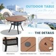 thumbnail image 7 of DIFY 5PCS Patio Dining Set,41" Round Metal Table with Umbrella Hole,4 Stackable Chairs,Brown, 7 of 7