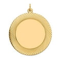thumbnail image 3 of 14k Yellow Gold Solid Etched Design .027 Gauge Circular Engravable Disc Charm Pendant, 3 of 5