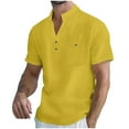 thumbnail image 7 of Tauxra Men's Casual Shirt, Short Sleeve Button Up Shirt with Stand Collar and Pocket, Regular for Daily Casual Wear, 7 of 7