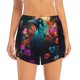 thumbnail image 2 of Balery Colorful Flower Bird Pantalones cortos deportivos para mujer con forro y dos bolsillos, elásticos, para entrenamiento, gimnasio, yoga-Small, 2 of 7
