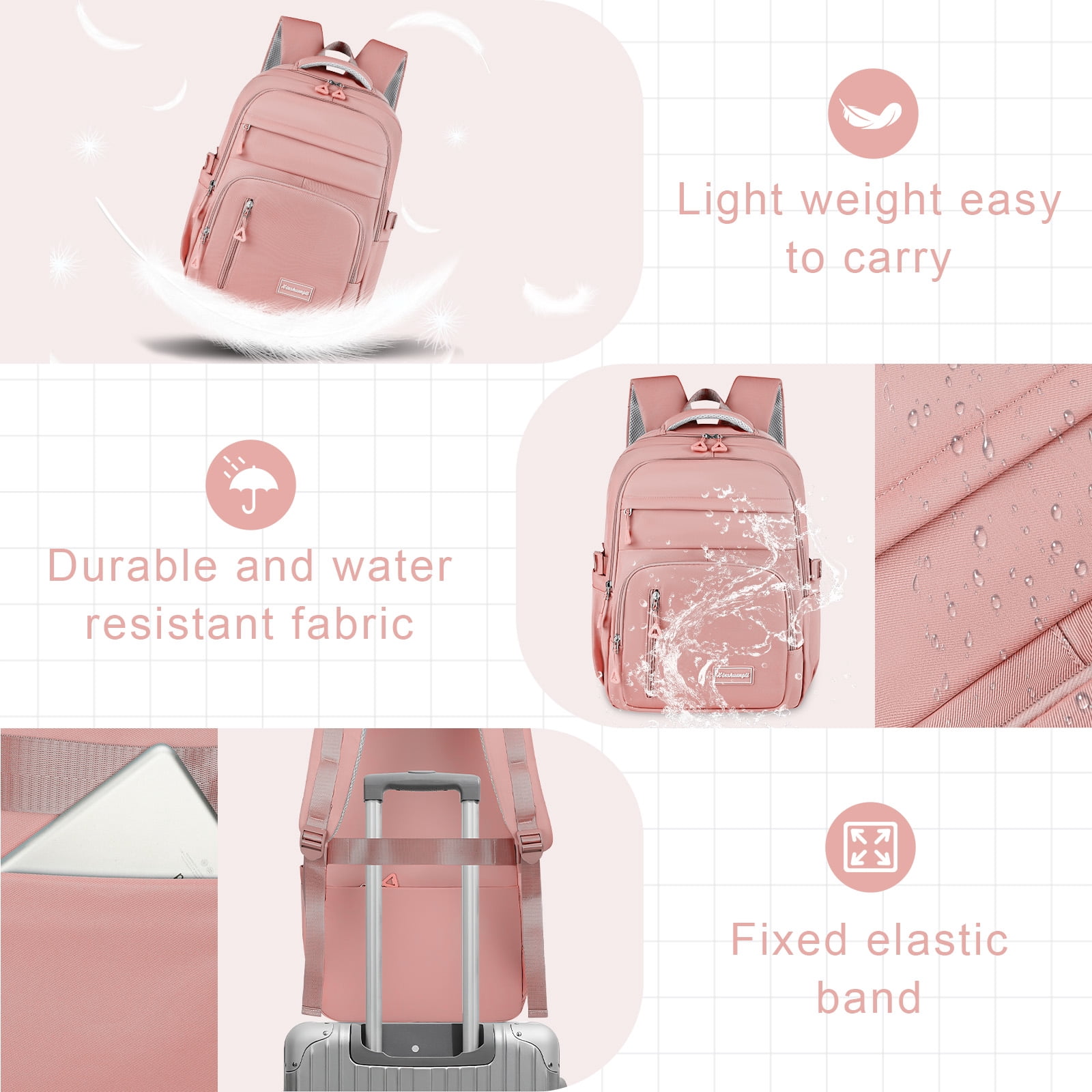 DAKIMOE School Backpack for College High Middle School Fashion Student Bag Teen Bookbag Laptop Backpack Women Travel Daypacks