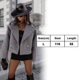 thumbnail image 2 of Manteau Court en Laine pour Femmes Blazer à Revers Cranté Veste Décontractée d'Affaires d'Hiver en Mélange de Laine, 2 of 5