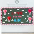 thumbnail image 5 of 97Pcs Valentine's Day Love is in The Air Bulletin Board Decoration Set Heart Hot Air Balloons Honeycomb Trim Borders Clouds Cutouts Party Supplies Classroom School Chalkboard Wall Decoration, 5 of 6