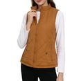 thumbnail image 4 of INSPIRE CHIC Women's Outerwear Vests Stand Collar Padded Gilet Zip Vest 2XL Saddle Brown, 4 of 7