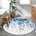 thumbnail image 4 of Blue Eucalyptus Leaves Round Area Rug 3 FT, Small Kitchen Bathroom Mat, Summer Botanical Weeping Washable Indoor Outdoor Throw Runner Carpet Non-Shedding Doormat for Table Shower Sofa Entryway, 4 of 9
