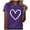 Purple, variant on Annhoo Women's Summer Short Sleeve Tshirts Cute Heart Graphic Printed Crewneck Tops Plus Size Casual Clothes