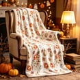 thumbnail image 4 of Fall Throw Blanket for Couch 39.4x51.2in, Soft Flannel Pumpkin Maple Blanket with Watercolor Print, Cozy Thanksgiving Decor for Home Bedroom Travel by OVFUIZ, 4 of 8