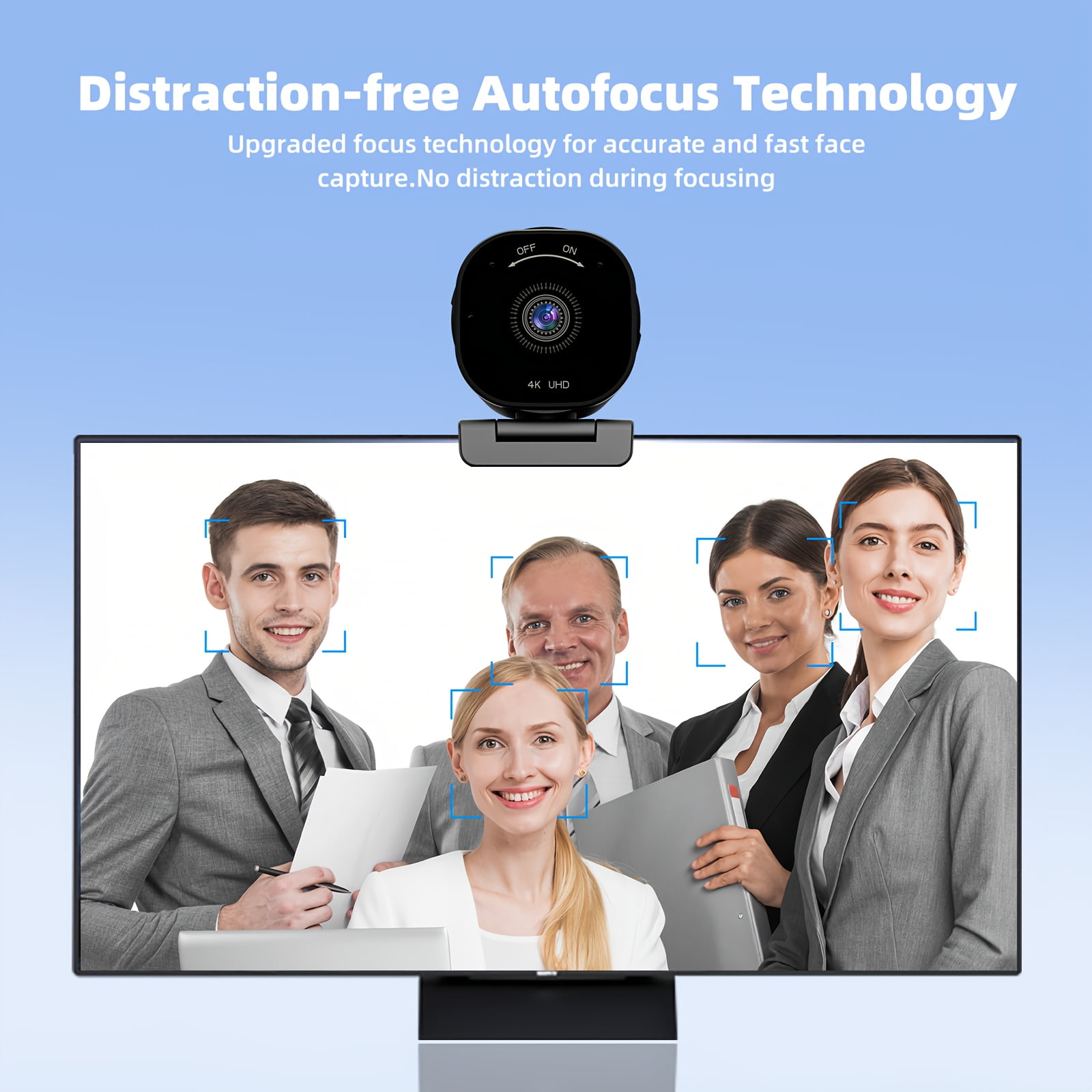 4K Webcam With 2 Noise-Canceling Mics, USB Webcam For Xbox, Built-in Privacy Cover, Tripod, 73° AutoFocus Web Camera, Plug And Play, Gaming Webcam For PC/Mac/Laptop/Xbox/Teams/Zoom