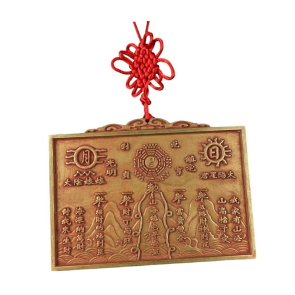 Espejo decorativo chino Bagua de Feng Shui Macarena latón 13 x 9,5 cm Estilo B