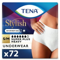 Tena Incontinence Underwear for Women, Super Plus, S/M, 72 Ct