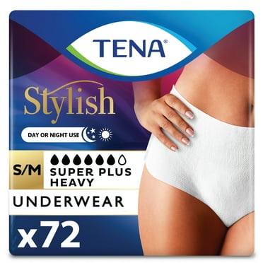 Tena Incontinence Underwear for Women, Super Plus, S/M, 72 Ct