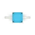 thumbnail image 2 of 2.5 ct Asscher Cut Simulated Turquoise Solitaire Engagement Ring for Women in 18K White Gold, 2 of 2