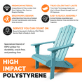 thumbnail image 6 of POLYTEAK Folding Adirondack Chair, Premium Poly Lumber, All Weather Resistant, Outdoor Patio Furniture, Plastic Adirondack Chairs for Patio Garden Fire Pit, Classic Collection (Aqua Blue), 6 of 8