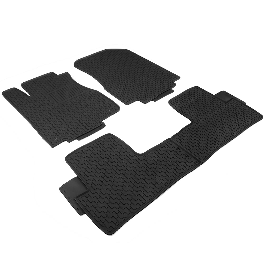 Ikon Motorsports Compatible with 12-16 Honda CR-V CRV Latex All Weather Floor Mat Carpet Black