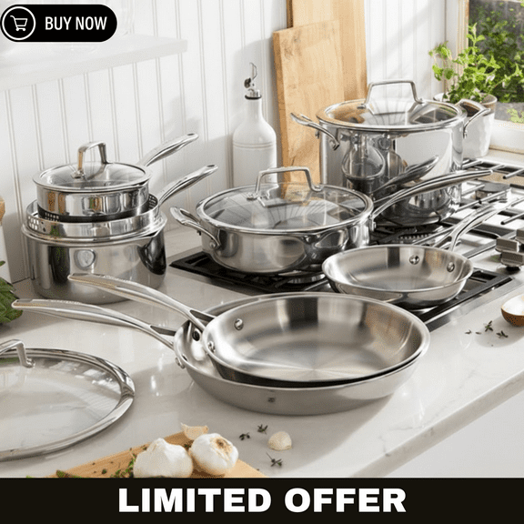 Henckels Tri-Ply Clad Stainless Steel 12-piece Cookware Set