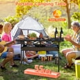 thumbnail image 2 of Foldable Camping Table TeqHome 55lbs Max Load Roll-Up Camping Table with Storage Net for Outdoor Camping BBQ Picnic 5-6 Person Black L, 2 of 8