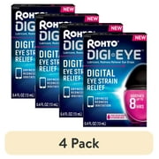 (4 pack) Rohto Digi-Eye Digital Eye Strain Eye Drops, Redness Reliever, and Eye Strain Relief