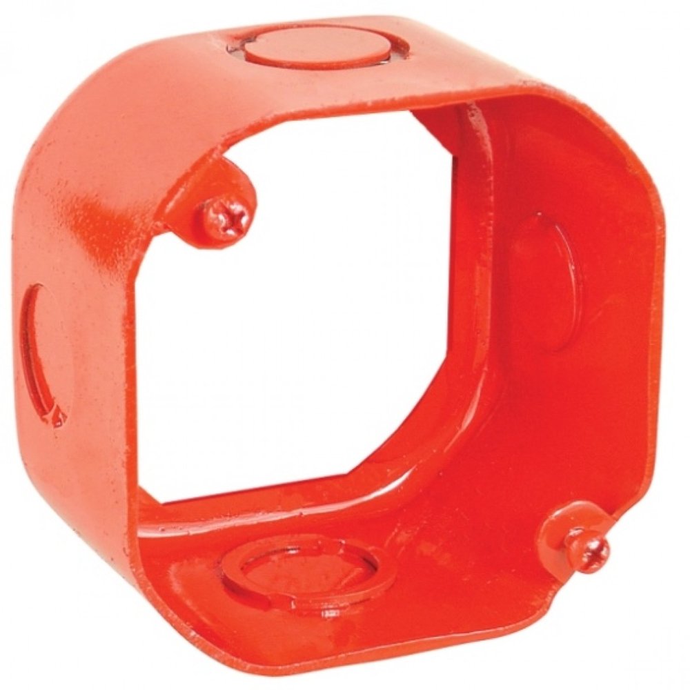 2 Pcs, 4 In. Octagon Extension Ring, Red, 21/8 In. Deep, (2) 1/2 In
