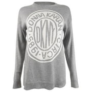DKNY Women's Graphic Logo Sweatshirt (XS, City Gray/Ivory)