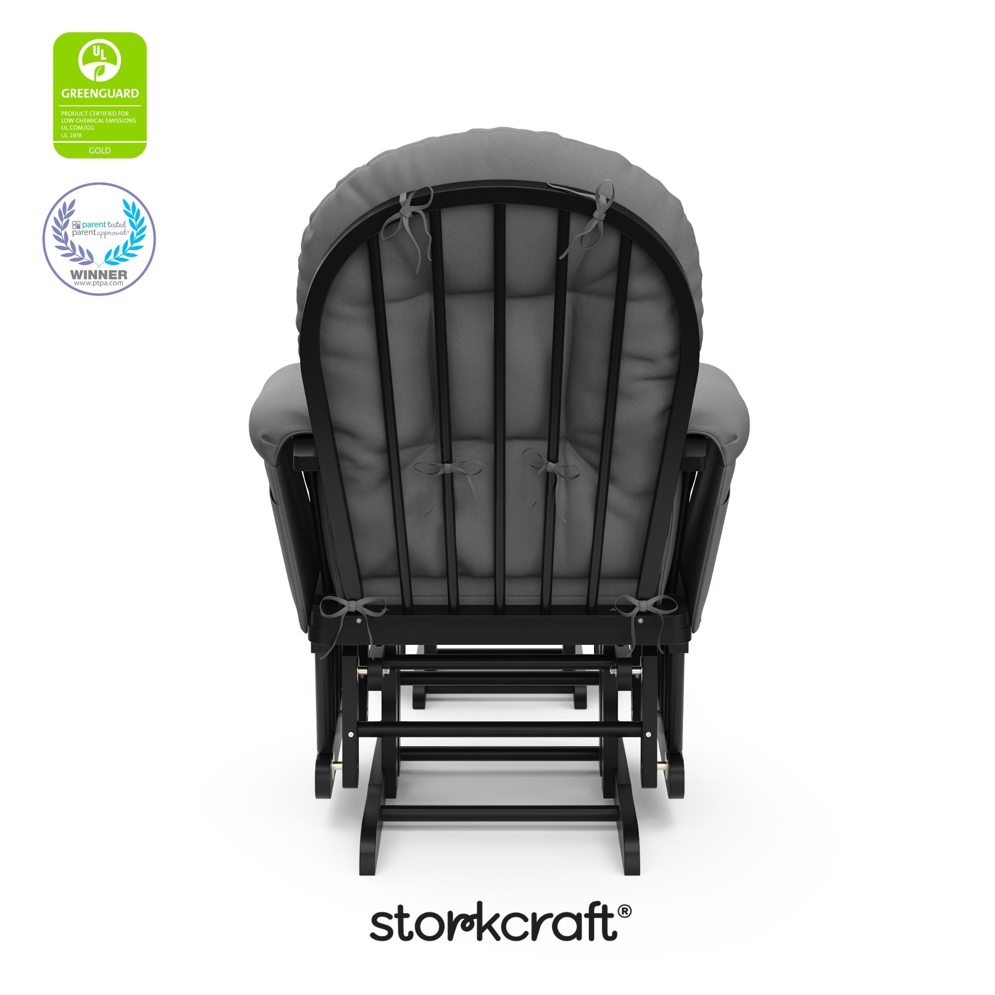 Storkcraft Hoop Infant Nursery Glider and Ottoman, Black with Light Gray