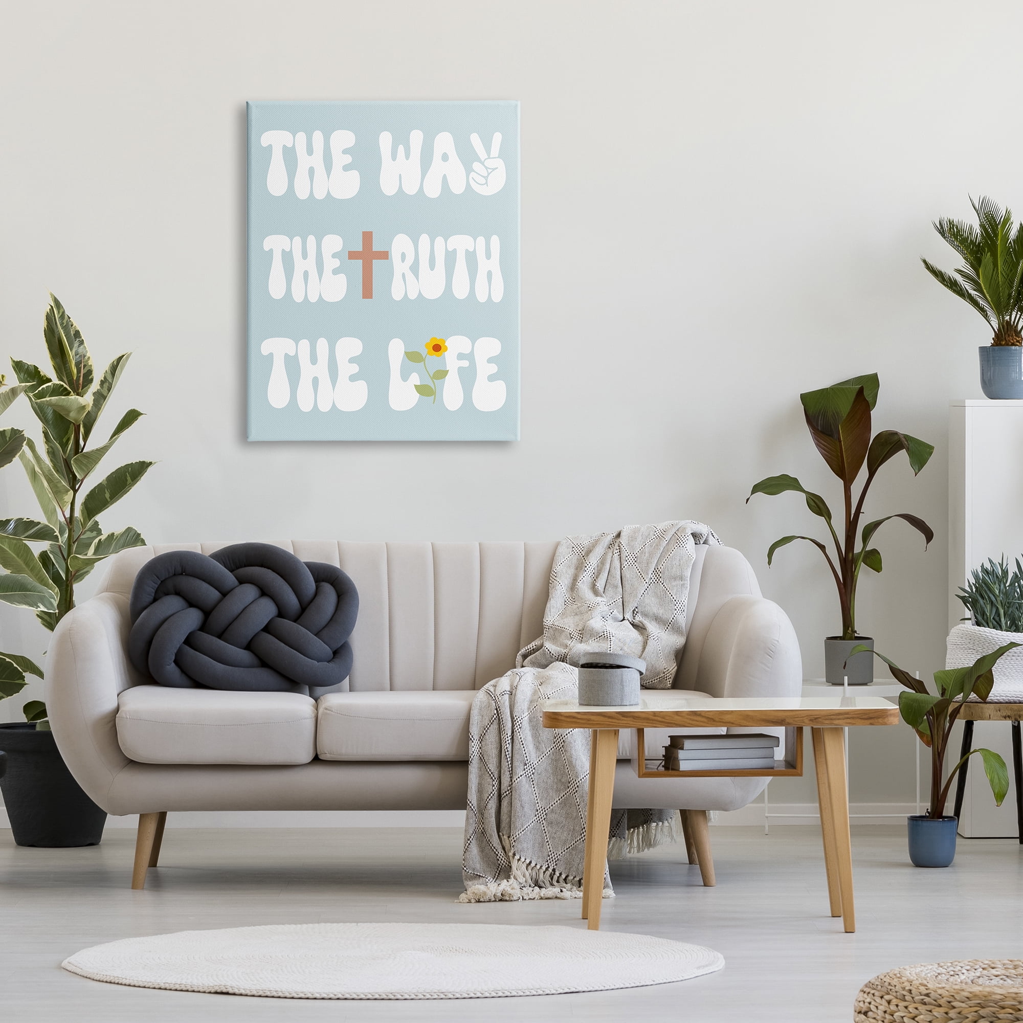 Stupell Industries Retro Religious Phrase Botanical & Floral Painting Gallery Wrapped Canvas Art Print Wall Art, 30 x 40