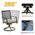 thumbnail image 3 of Sophia & William 9 Piece Outdoor Metal Patio Dining Set 60" Square Table and Swivel Cushioned Chairs Furniture Set for 8, 3 of 7
