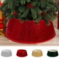 thumbnail image 7 of Christmas Tree Collar with Sparkling Sequin Tree Skirt 23.6in Round Sparkle Christmas Tree Base Velvet Tree Skirts Xmas Tree Trunk Cover for Holiday Christmas Home Decor (Green), 7 of 7