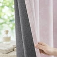 thumbnail image 6 of Pink Floral Jacquard Blackout Curtains 108 Inches Long for Bedroom, Scroll Flower Chenille Farmhouse Curtains for Girls Room Darkening Thermal Insulated Grommet Window Drapes 2 Panels, 6 of 18