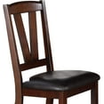 thumbnail image 6 of Set of 2 Dark Walnut Wood Dining Chairs with V-Shape Back & Faux Leather Cushions | Contemporary Modern Kitchen & Breakfast Room Furniture | 18"x21"x39"H, 6 of 7