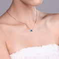 thumbnail image 3 of Gem Stone King 18K Rose Gold Plated Silver Persian Blue Moissanite Pendant Necklace for Women (1.00 Cttw, Round 6.5MM, with 18 inch Silver Chain), 3 of 3