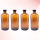 thumbnail image 5 of 4pcs 30ml Botellas de vidrio redondas Boston ámbar rellenables con tapa de baquelita negra, 5 of 6