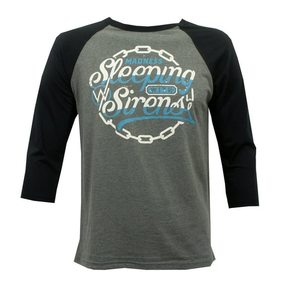 Sleeping With Sirens Men's Chain Logo Raglan T-Shirt Heather Black XL